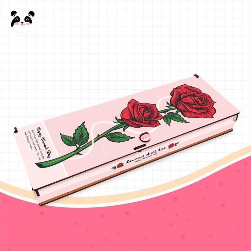جعبه روسری چوبی سری گل روز زن