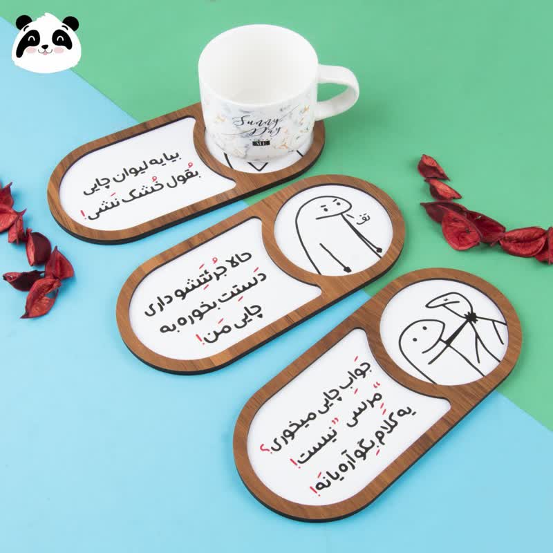 زیرلیوانی بیسکوئیتی چوبی سری فان