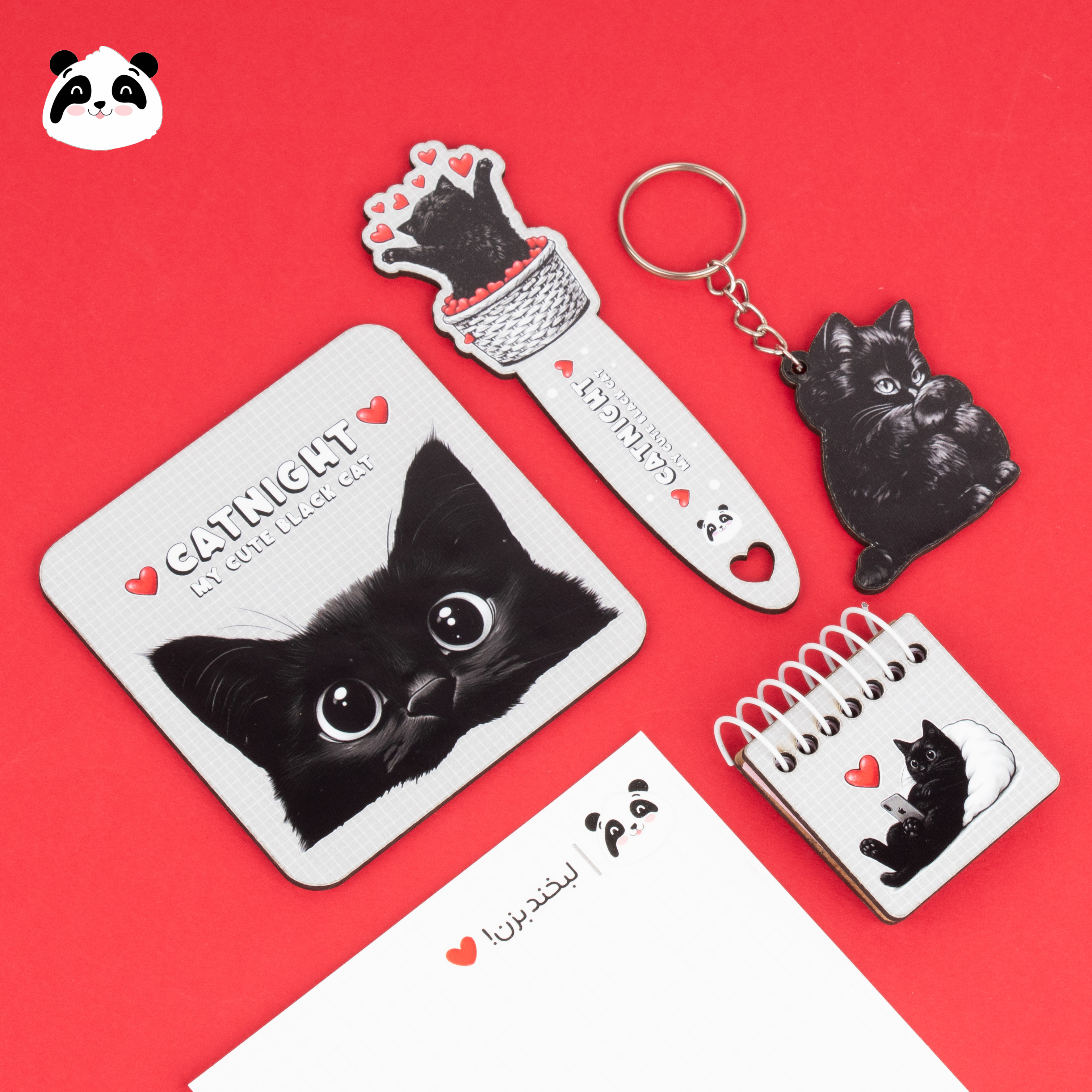 ست چوبی فانتزی 4 تکه طرح Cat Night