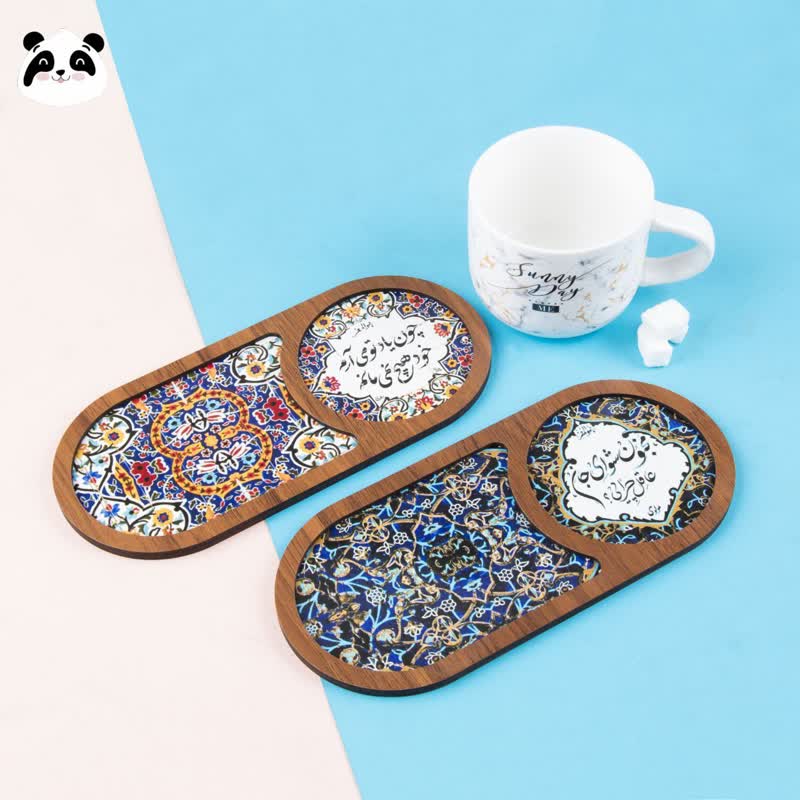 زیرلیوانی بیسکوئیتی چوبی سری سنتی