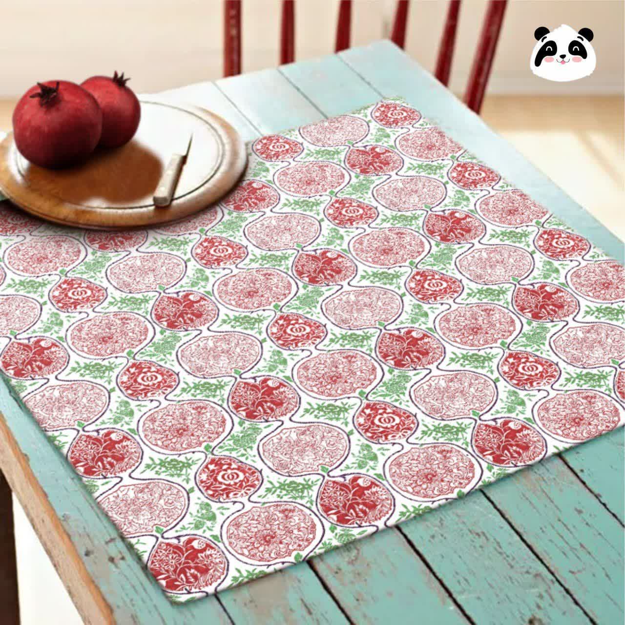 رومیزی عسلی مخمل یلدا | سایز 40×40