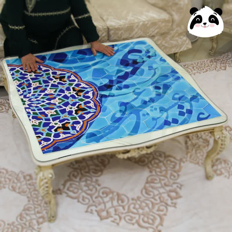 رومیزی یک متری مخمل سری کاشی نوشته