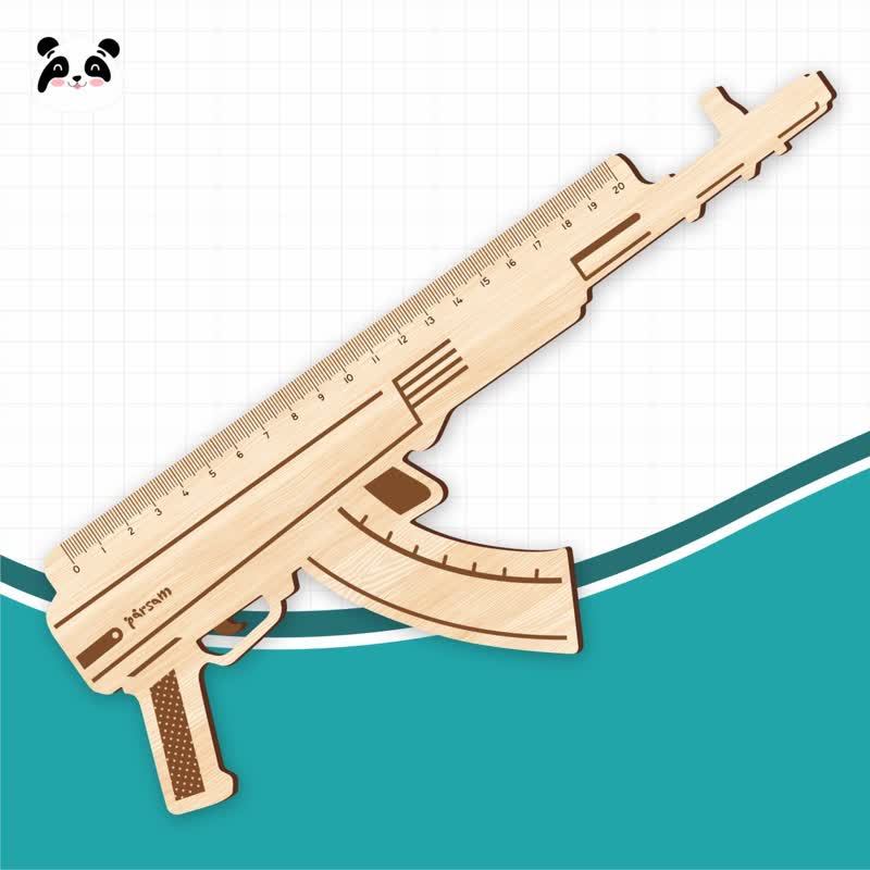 خطکش چوبی بزرگ طرح کلاشینکف