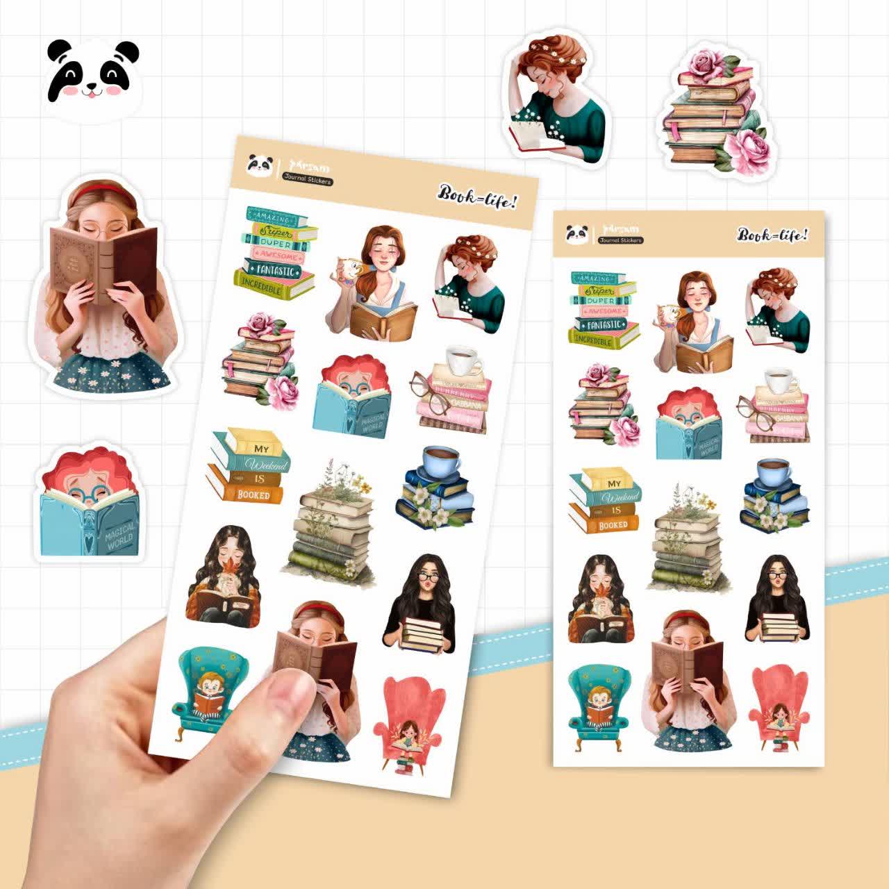 استیکر فانتزی طرح کتاب