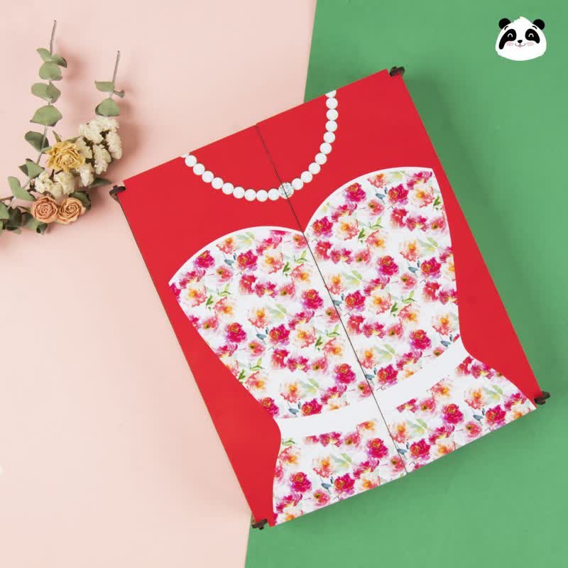 جعبه کادو چوبی طرح پیراهن زنانه