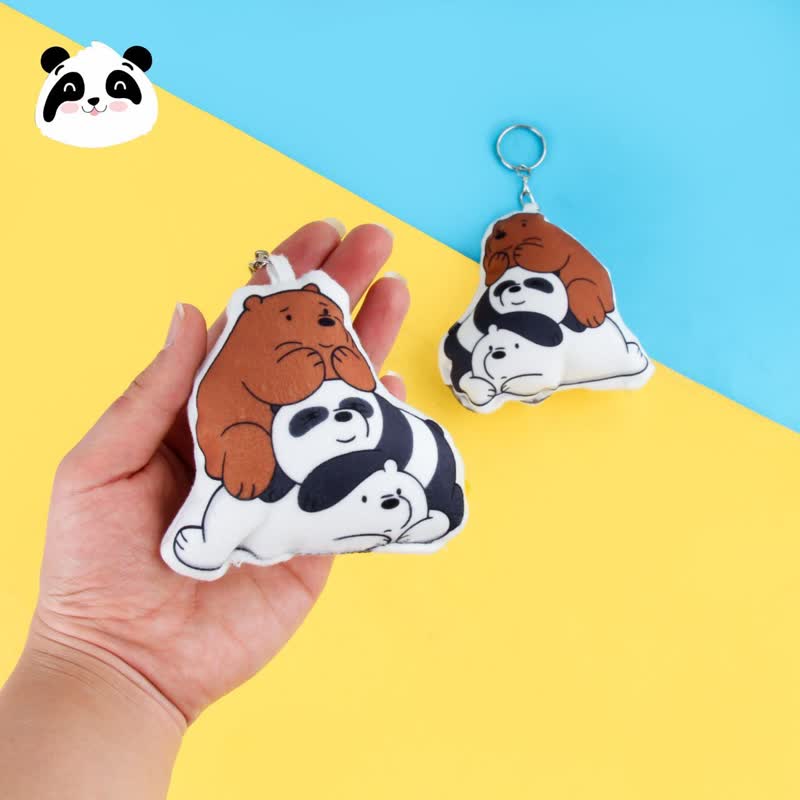 عروسک جاکلیدی مخمل سری خرس BARE BEARS