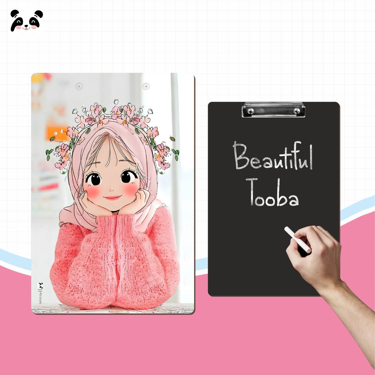 تخته شاسی چوبی A4 بلک برد طرح طوبی