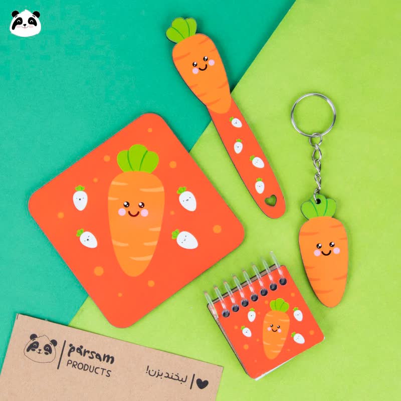 ست چوبی فانتزی طرح هویج نارنجی