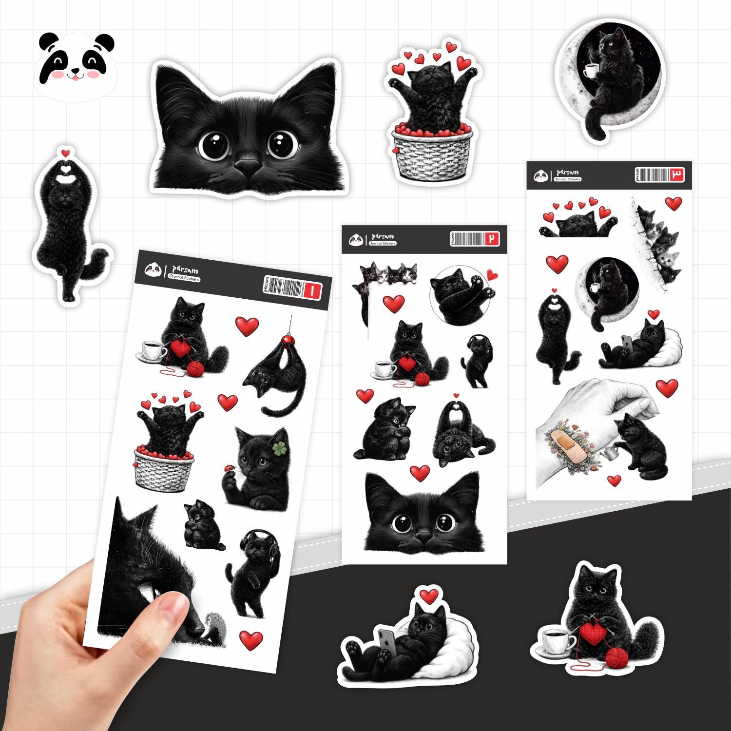 استیکر فانتزی سری Cat Night
