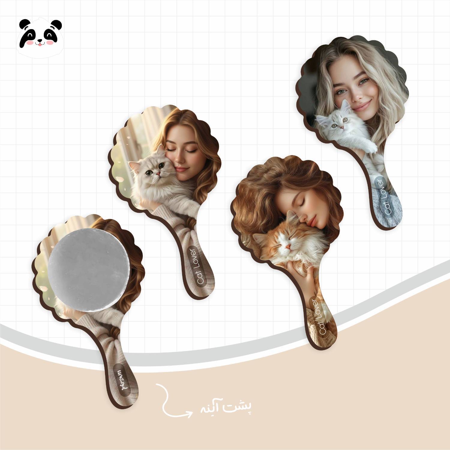 آینه دالبر چوبی طرح پیشی دختری
