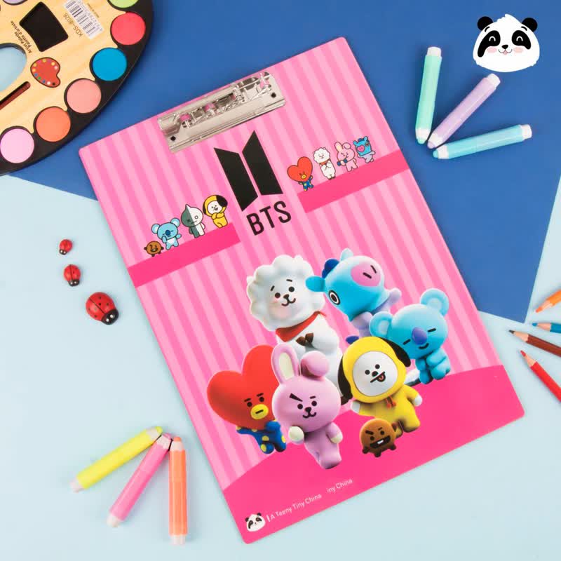 تخته شاسی چوبی سری BTS طرح BT21 | سایز A4