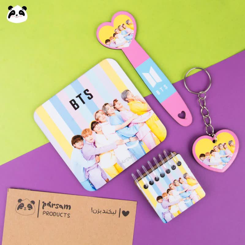 ست چوبی فانتزی سری BTS طرح رنگی رنگی