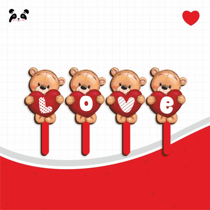 تاپر خلالی کوچک سری 4تکه خرس Love