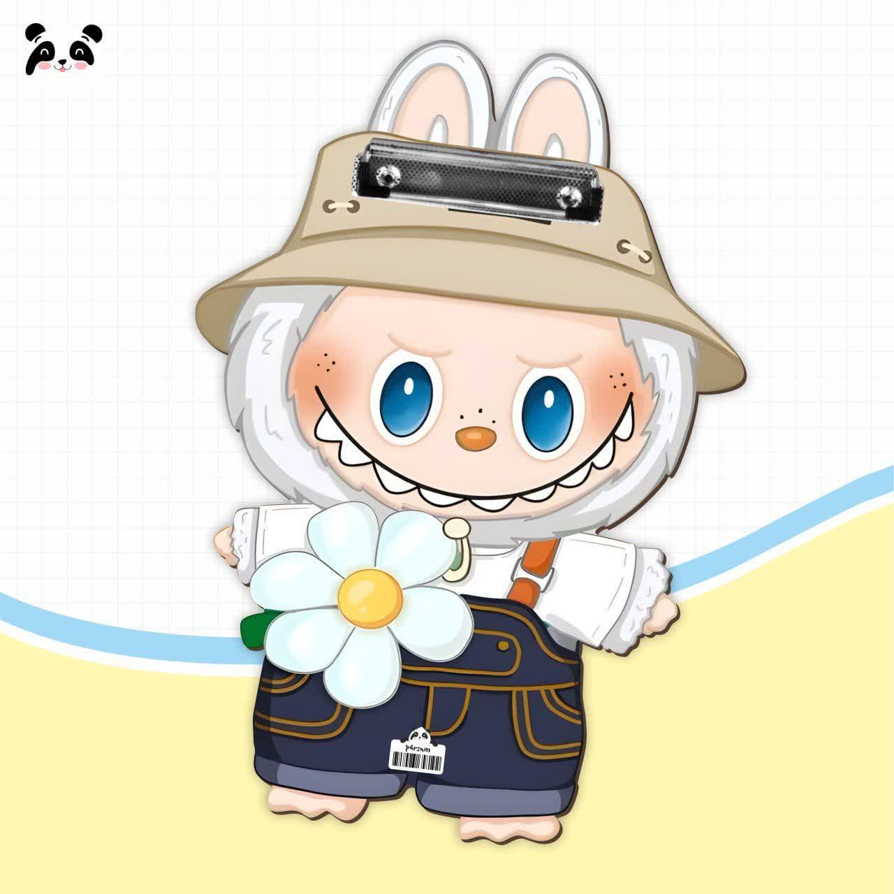 تخته شاسی فانتزی چوبی لبوبو گل | استند 12 تایی