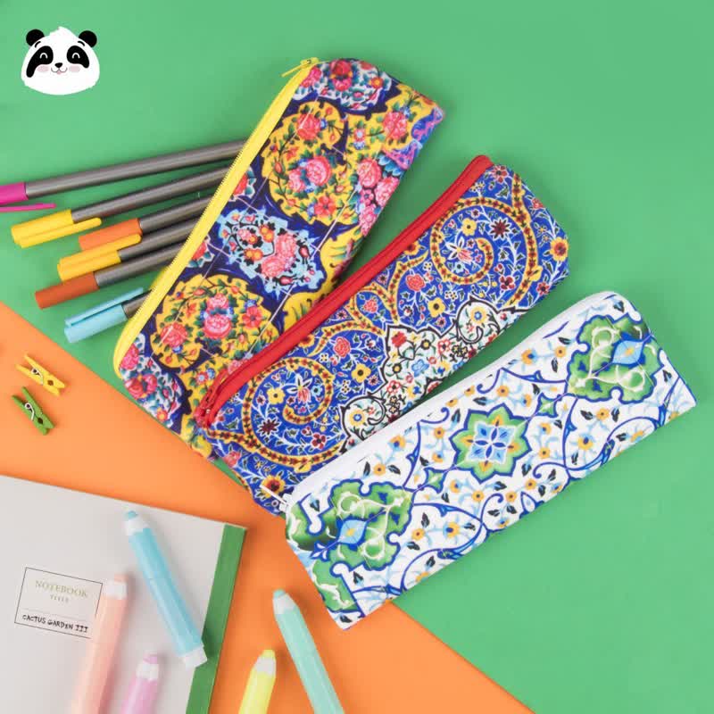 جامدادی پارچه ای باریک مخمل چاپی سری سنتی