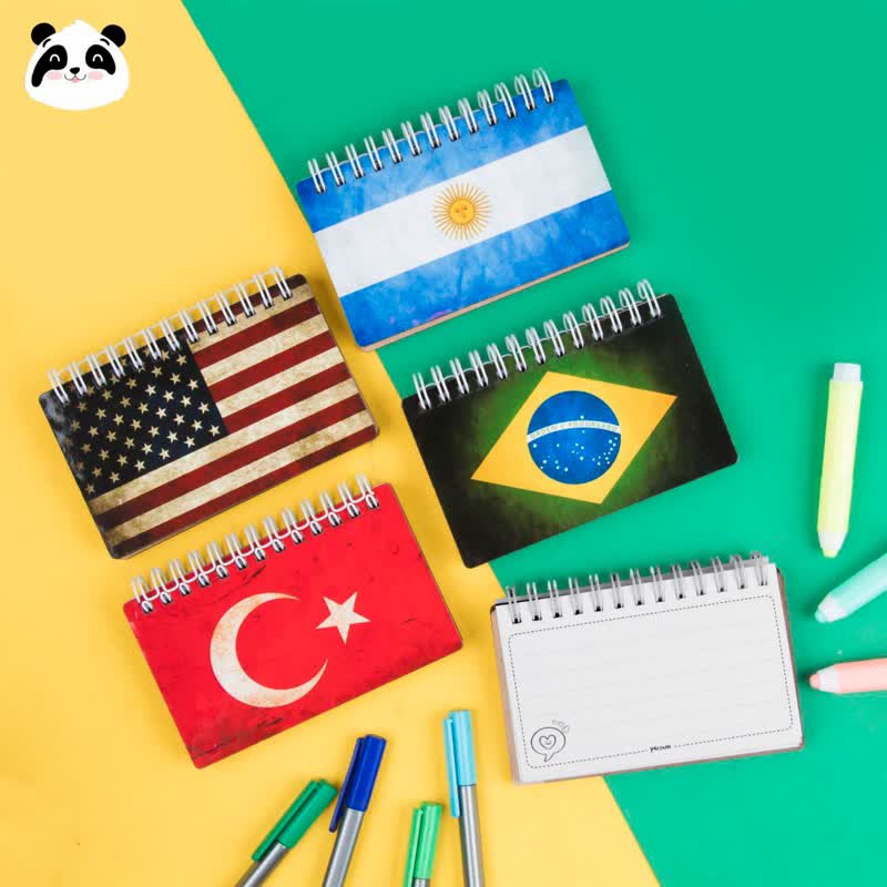 دفترچه جلد چوبی مستطیل بزرگ سری پرچم