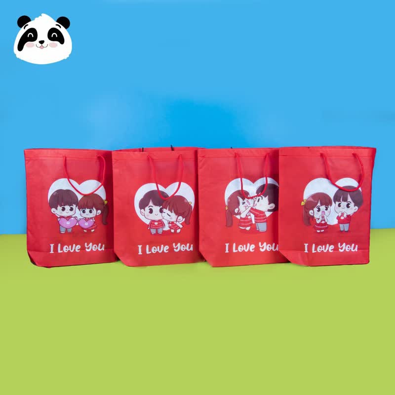 ساک هدیه پارچه ای سری ولن تاین طرح LOVE