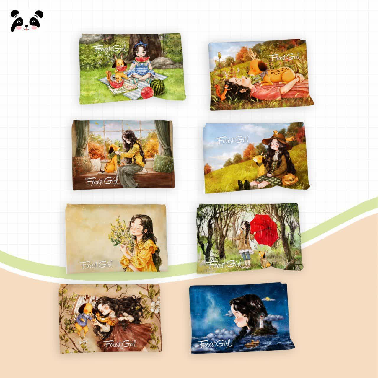 دستمال کاغذی جیبی پارچه ای | سری دختر جنگل