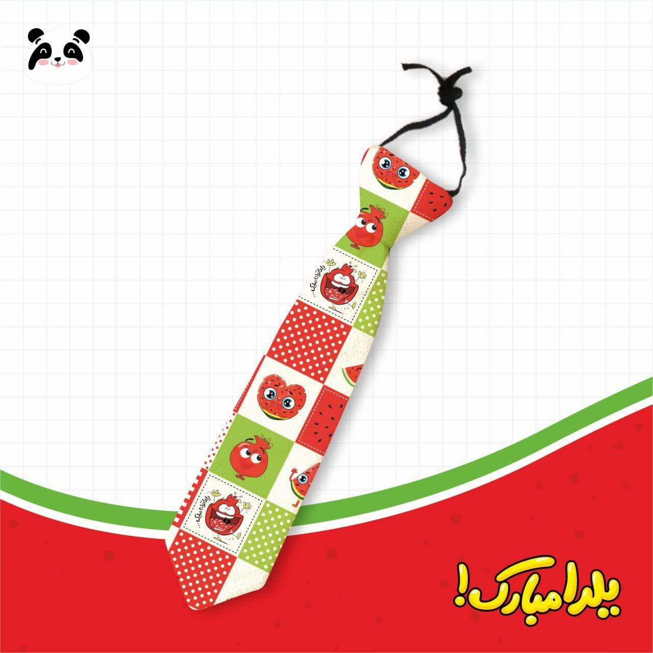 کروات مخمل بچه گانه طرح چهارخانه هندوانه یلدا