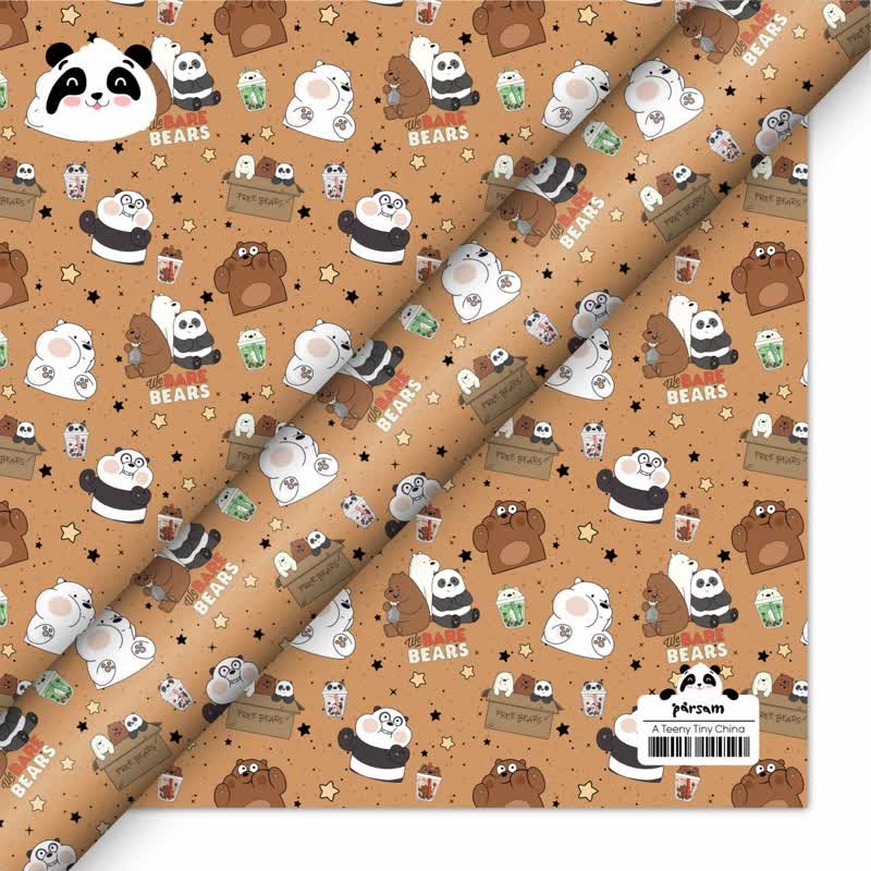 رول لیبل پشت چسب دار سری خرس BARE BEARS | بسته 2 عددی