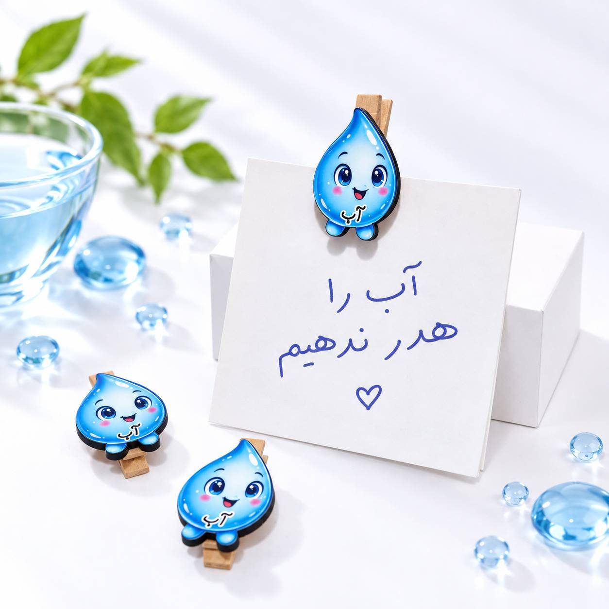 گیره کاغذ چوبی جشن آب ا بسته 50 تایی