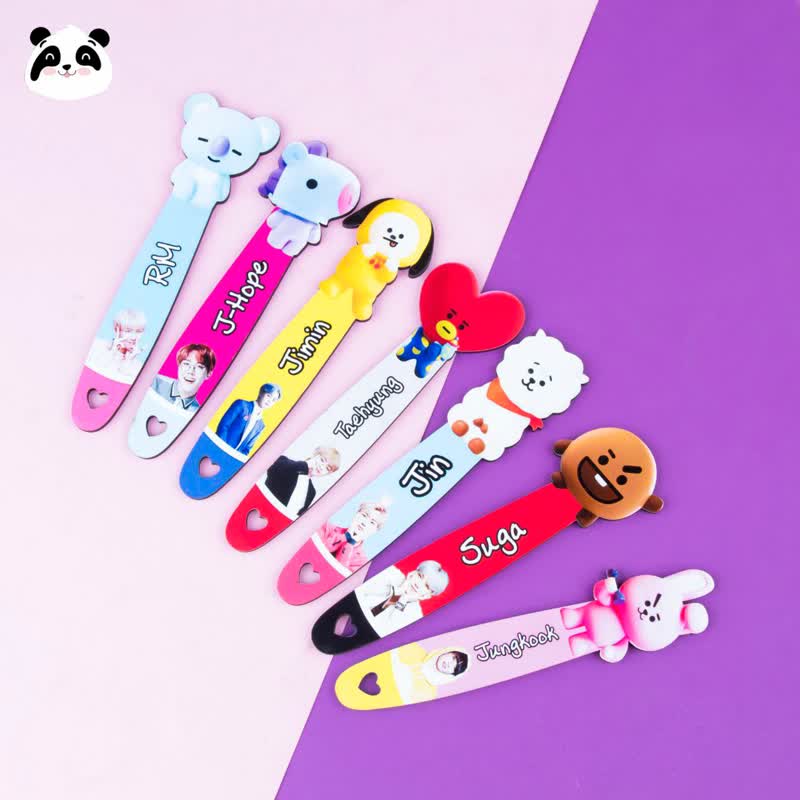 بوک مارک چوبی طرح عروسک های گروه BTS