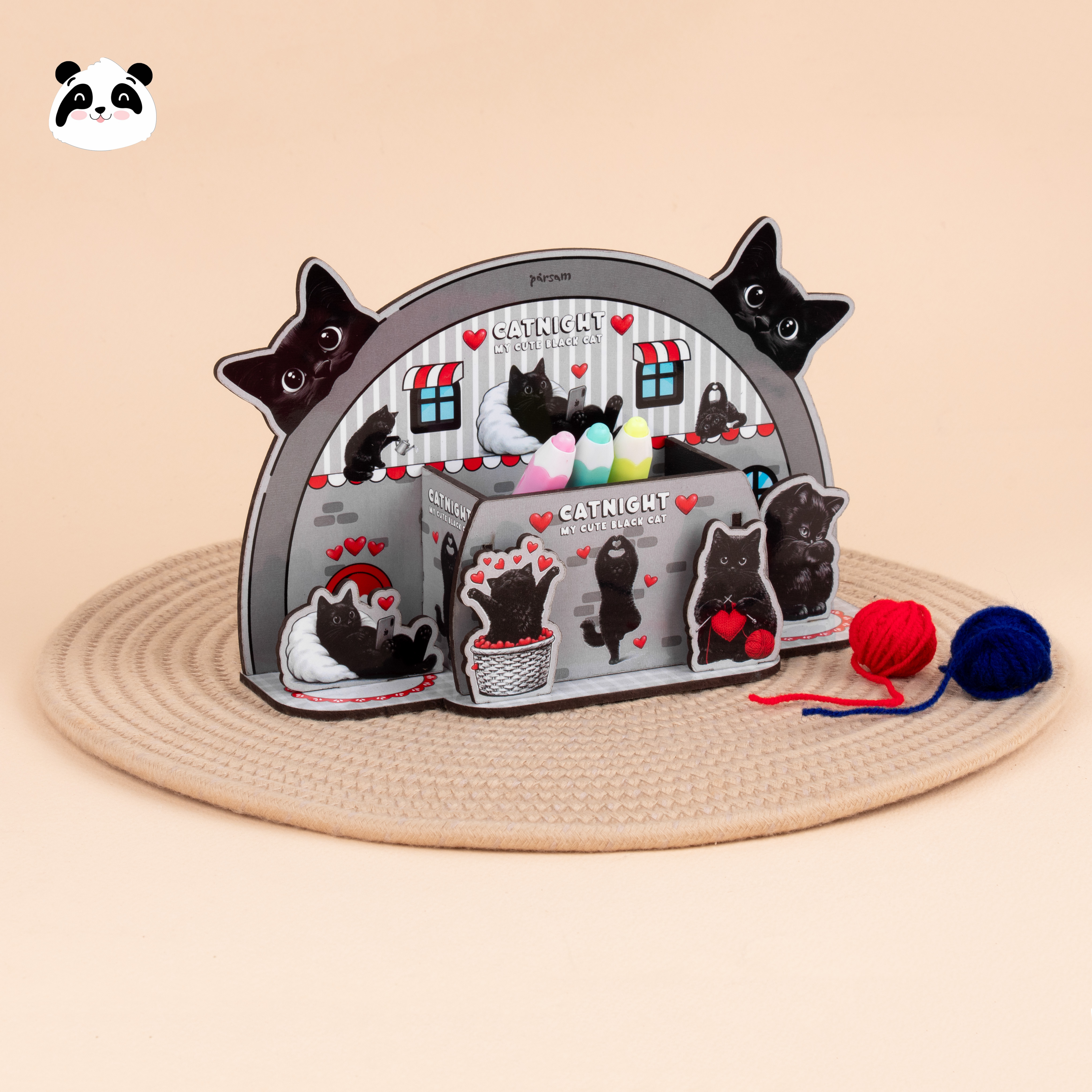 جاقلمی قصر چوبی طرح Cat Night
