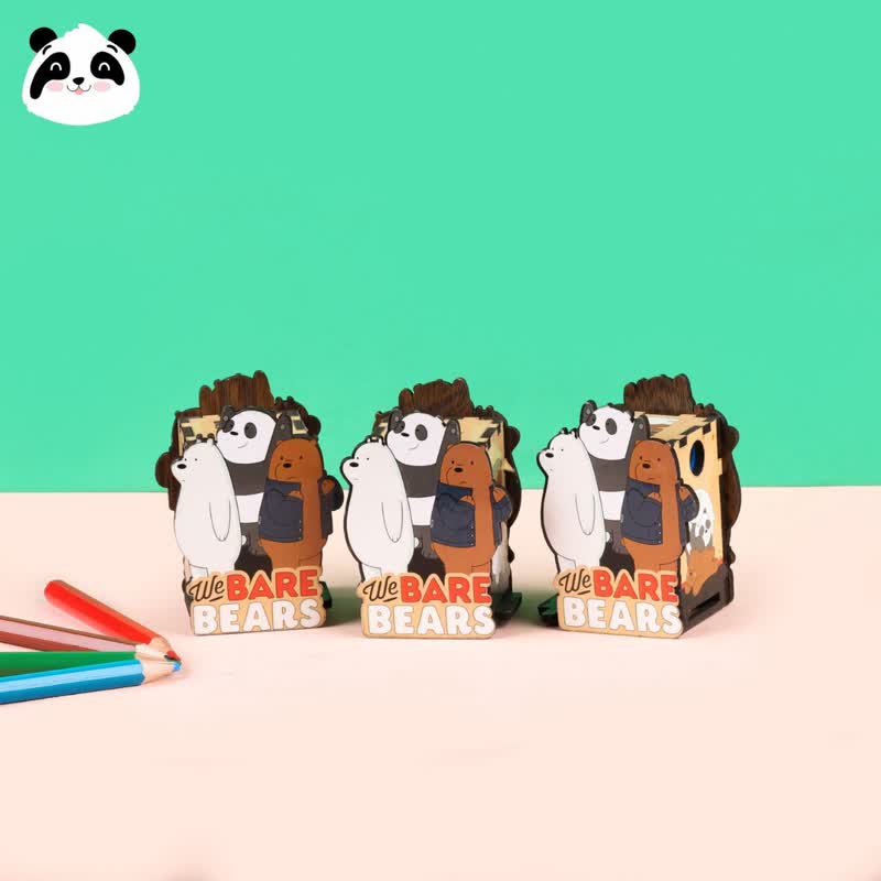 تراش چوبی مخزن دار طرح خرس BARE BEARS