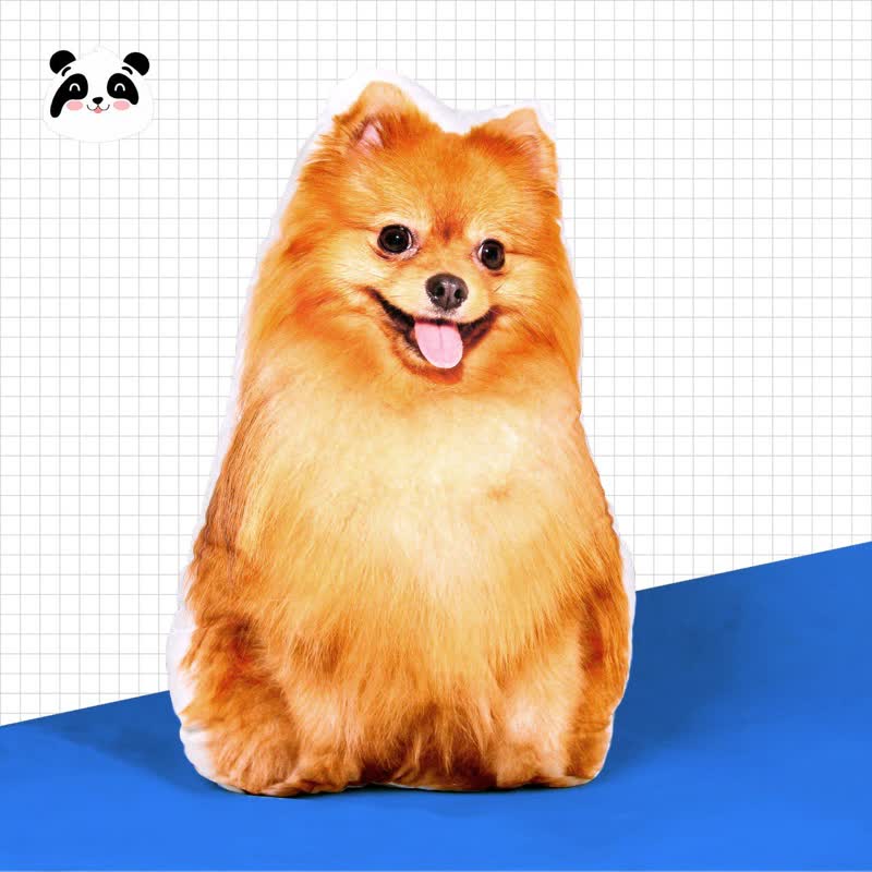 کوسن سگ بزرگ مخمل دورو چاپ نژاد پومرانین