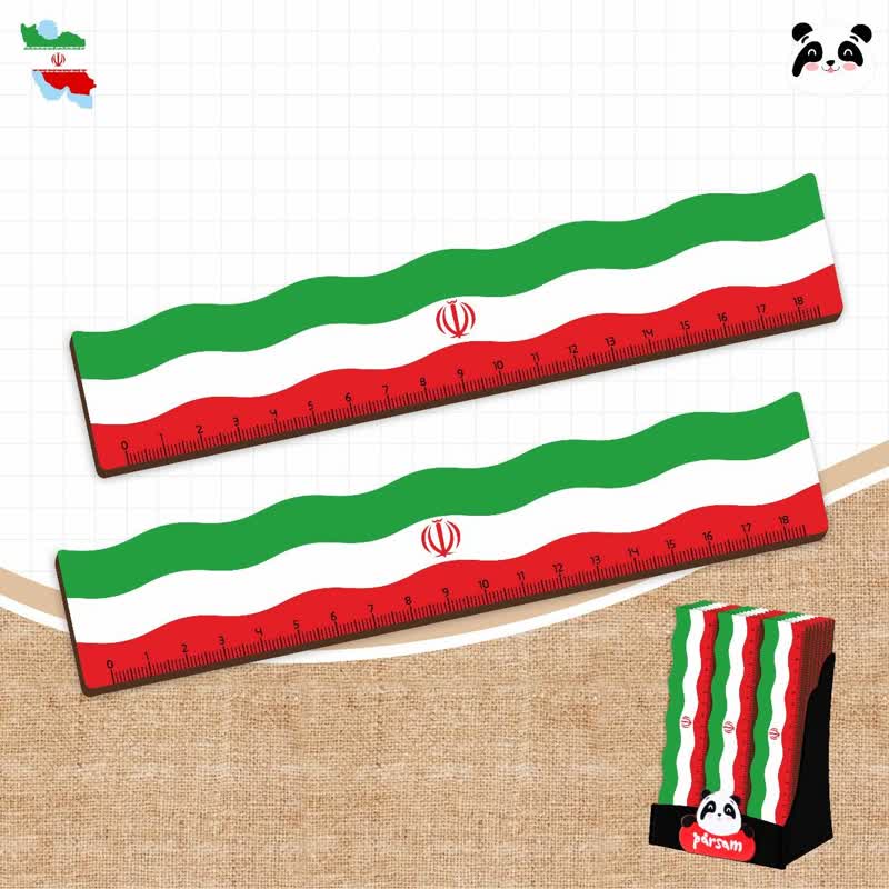 خط کش چوبی طرح پرچم ایران