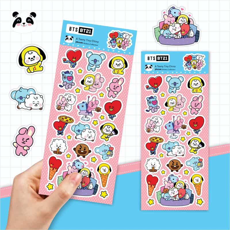 استیکر فانتزی روکش مخمل طرح BT21